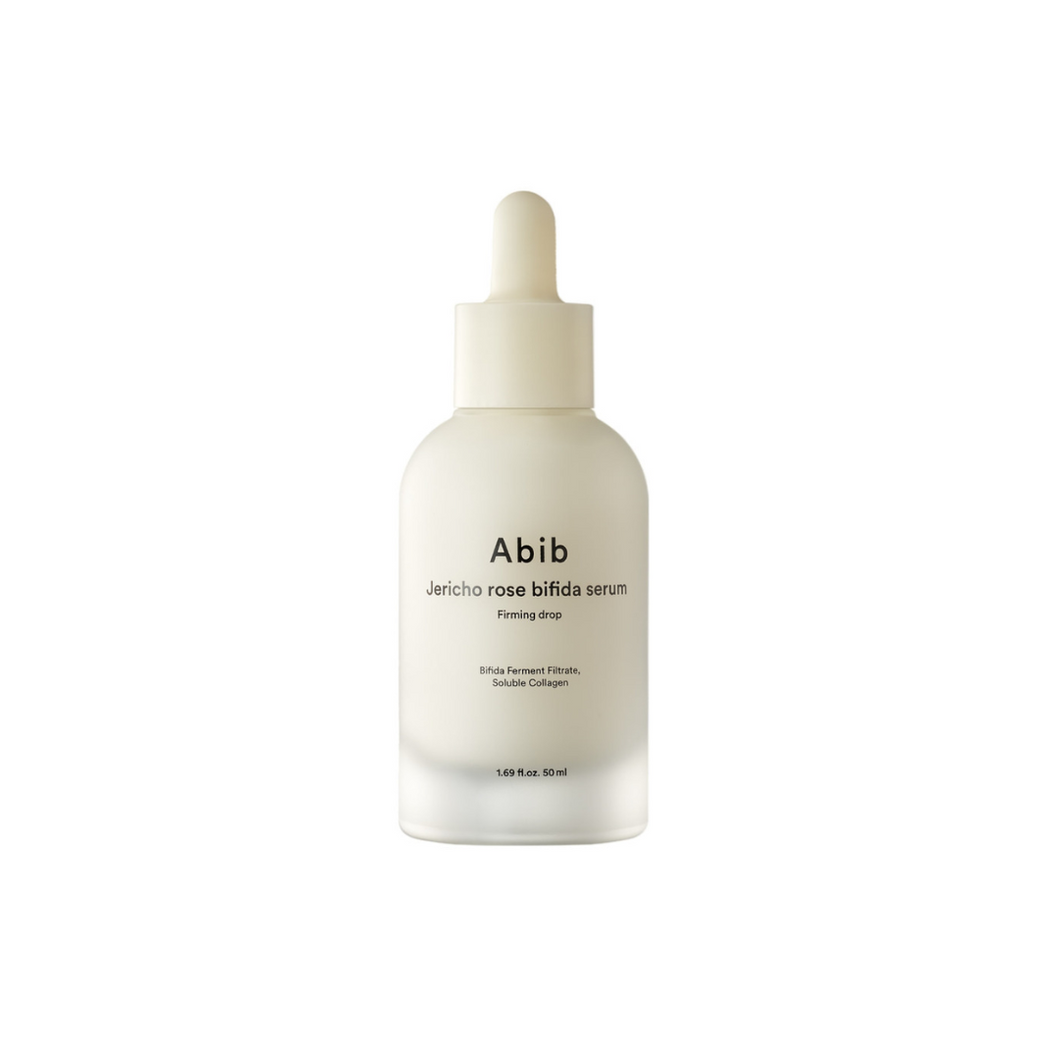 ABIB Jericho Rose Bifida Serum Firming Drop  - a nourishing serum designed to improve skin elasticity and firmness. Enriched with Anastatica Hierochuntica Extract and Bifida Ferment Filtrate, it helps strengthen the skin barrier while providing deep hydration with Squalane and Ceramide NP. The addition of Niacinamide and Bakuchiol promotes a brighter, smoother complexion, making it ideal for those seeking firm and revitalized skin.