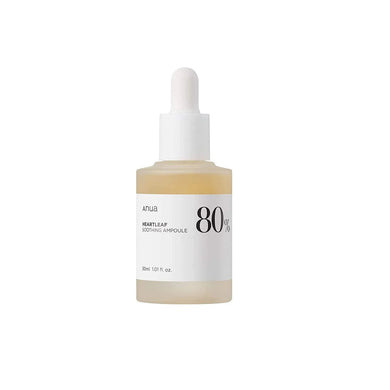 ANUA Heartleaf 80% Soothing Ampoule is packed with 80% Heartleaf Extract to calm and balance the skin. Enhanced with Panthenol and Sodium Hyaluronate, it delivers deep hydration and soothes irritation, leaving your skin feeling soft, refreshed, and nourished. Perfect for sensitive and irritated skin.