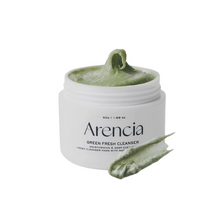 Load image into Gallery viewer, ARENCIA Fresh Green Cleanser is a gentle, exfoliating cleanser formulated with natural ingredients like Sweet Almond Seed Meal, Rice Powder, and Green Tea Leaf Powder. This unique blend effectively removes impurities and dead skin cells, leaving skin refreshed and smooth. Enriched with botanical extracts such as Licorice, Fig, and Centella Asiatica, it also soothes and nourishes, promoting a clearer, healthier complexion. Ideal for all skin types, this cleanser delivers a deep clean without stripping the sk