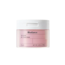 Load image into Gallery viewer, BIODANCE Collagen Gel Toner Pads are pre-soaked pads designed to hydrate and firm your skin. Infused with Collagen Water and Hyaluronic Acid, they help improve skin elasticity and provide a boost of moisture for a smoother, more youthful complexion. Perfect for a quick and convenient skincare routine.