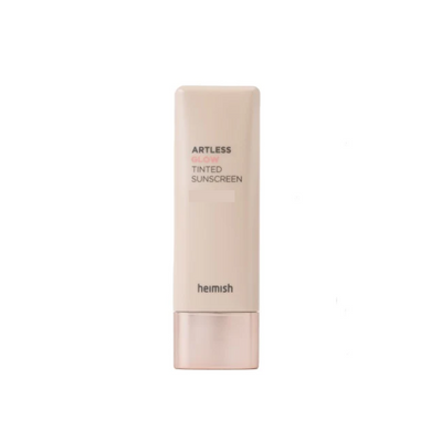 HEIMISH Artless Glow Tinted Sunscreen Shine Beige delivers a natural, radiant finish while providing a hint of coverage to even out skin tone. Infused with pearl extract and botanical ingredients like rosa canina fruit and thyme leaf extracts, it nourishes and revitalizes the skin. The lightweight formula blends effortlessly, leaving a dewy, glowing finish without feeling heavy or sticky. Enhanced with niacinamide and adenosine, it helps brighten and support skin elasticity, making it a perfect choice for a