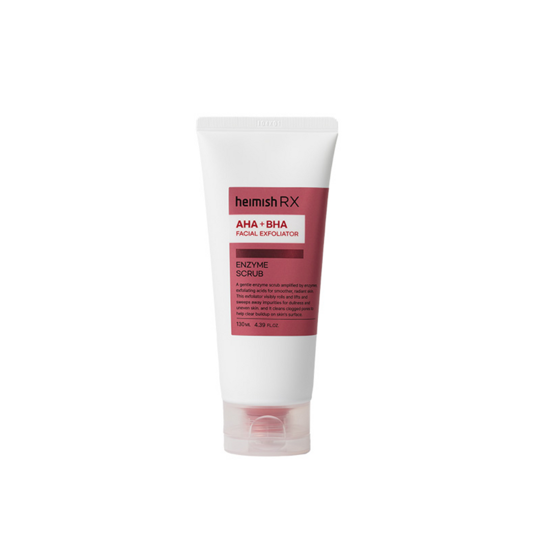 HEIMISH RX AHA BHA Enzyme Scrub is a gentle exfoliating cleanser designed to refine skin texture and unclog pores. Formulated with AHA and BHA, it removes dead skin cells and excess oil, revealing a smoother, clearer complexion. Enriched with Bromelain and Panthenol, it soothes and hydrates while preventing irritation. Allantoin adds an extra layer of calming care, making this scrub perfect for regular use to keep your skin soft, refreshed, and glowing.