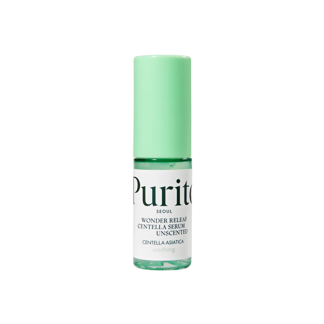 PURITO SEOUL Wonder Releaf Centella Serum Unscented is a calming and hydrating serum formulated with Centella Asiatica Extract to soothe and repair sensitive skin. Enriched with Peptides, Ceramides, and Hyaluronic Acid, it strengthens the skin barrier, improves elasticity, and delivers deep moisture. Niacinamide brightens the complexion, while Madecassoside and Allantoin provide additional soothing benefits. This fragrance-free serum is ideal for daily use, promoting a smooth, healthy, and revitalized compl