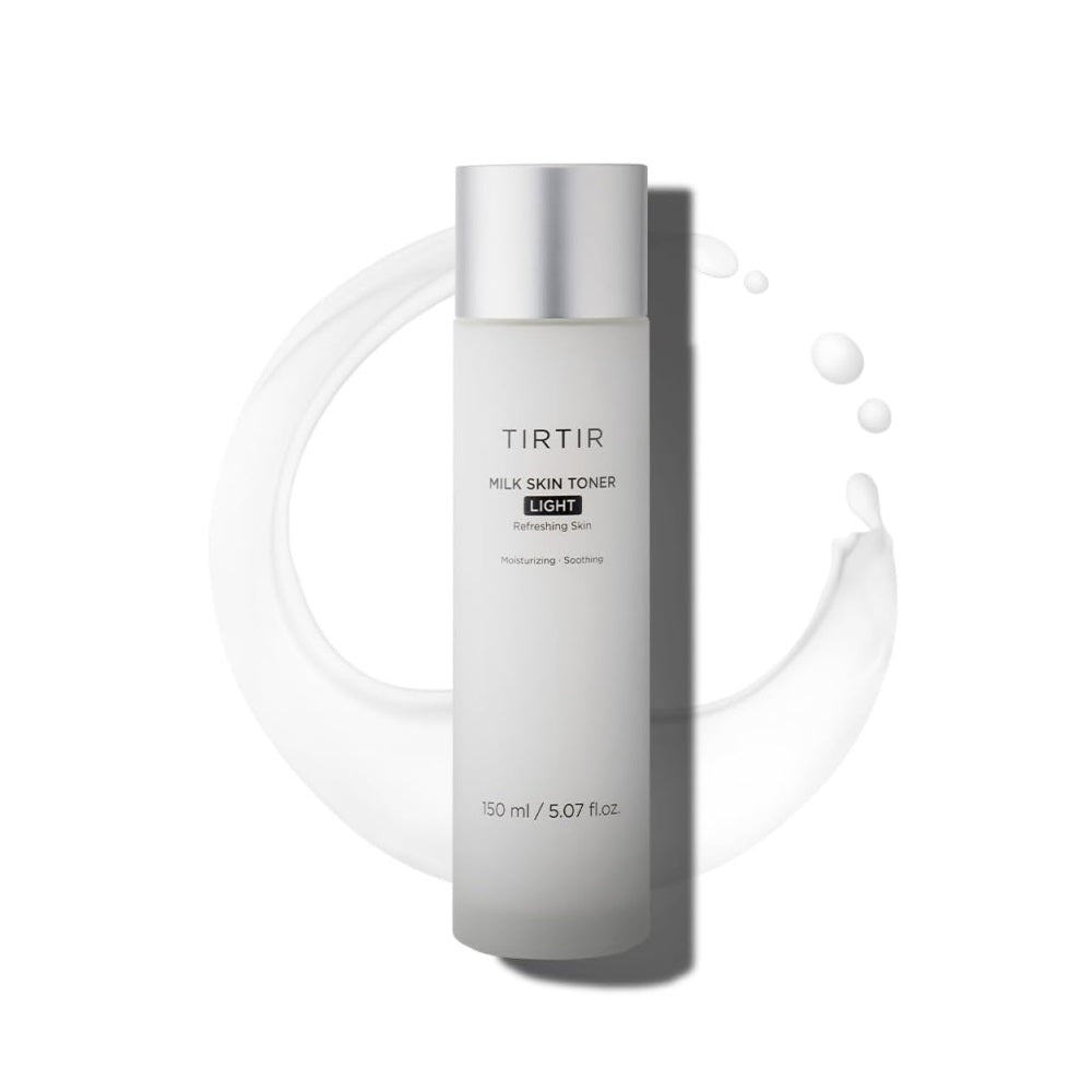 TIRTIR Milk Skin Toner Light is a refreshing and lightweight toner specifically designed for combination and oily skin types. Enriched with Rice Bran Extract, Niacinamide, and Centella Asiatica Extract, it helps balance excess oil, soothe irritation, and brighten the complexion. Formulated with Ceramide NP, Sodium Hyaluronate, and Copper Tripeptide-1, it also strengthens the skin barrier and maintains optimal hydration without feeling greasy. Perfect for daily use to leave skin feeling fresh, calm, and bala